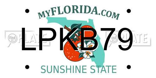 LPKB79 Florida License Plate