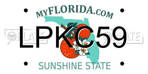 LPKC59 Florida License Plate