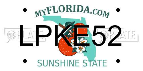 LPKE52 Florida License Plate