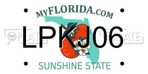 LPKJ06 Florida License Plate