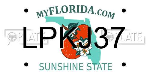 LPKJ37 Florida License Plate