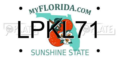 LPKL71 Florida License Plate