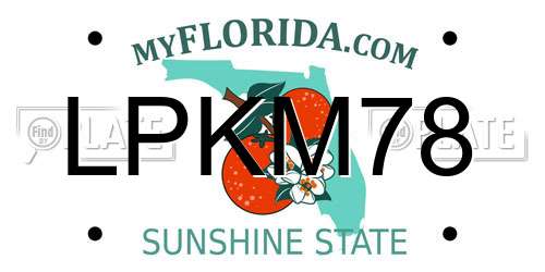 LPKM78 Florida License Plate