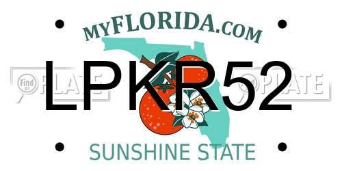 LPKR52 Florida License Plate
