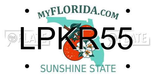 LPKR55 Florida License Plate