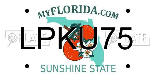 LPKU75 Florida License Plate