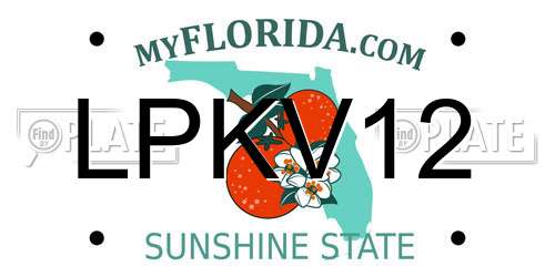 LPKV12 Florida License Plate