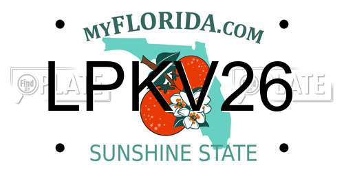 LPKV26 Florida License Plate