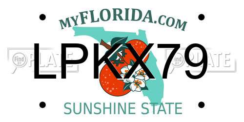 LPKX79 Florida License Plate