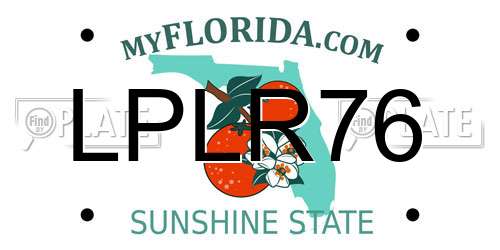 LPLR76 Florida License Plate