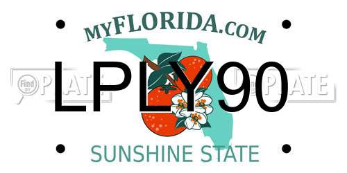 LPLY90 Florida License Plate