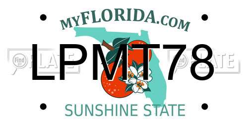 LPMT78 Florida License Plate