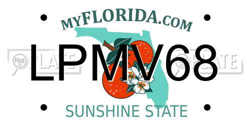 LPMV68 Florida License Plate