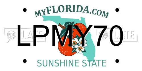LPMY70 Florida License Plate