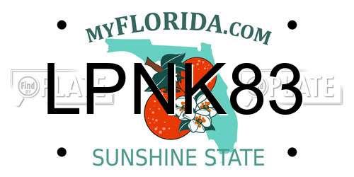 LPNK83 Florida License Plate