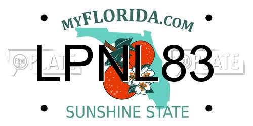 LPNL83 Florida License Plate