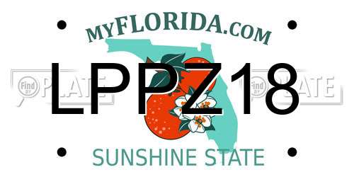 LPPZ18 Florida License Plate