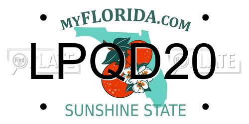 LPQD20 Florida License Plate