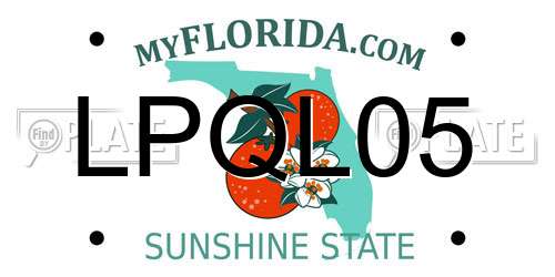 LPQL05 Florida License Plate
