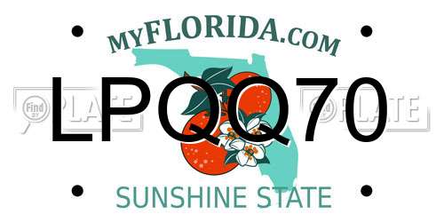 LPQQ70 Florida License Plate