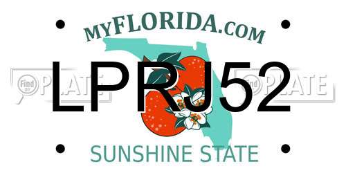 LPRJ52 Florida License Plate