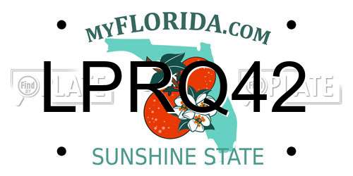 LPRQ42 Florida License Plate