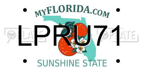 LPRU71 Florida License Plate