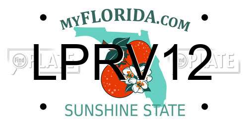 LPRV12 Florida License Plate