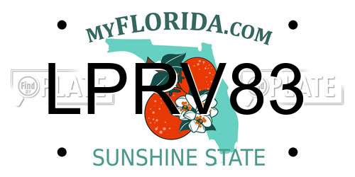 LPRV83 Florida License Plate