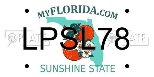 LPSL78 Florida License Plate