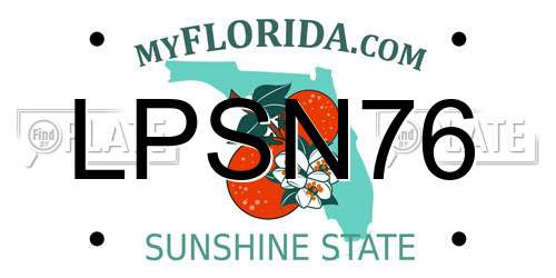 LPSN76 Florida License Plate