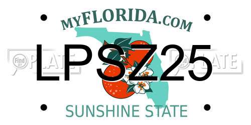 LPSZ25 Florida License Plate
