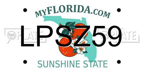 LPSZ59 Florida License Plate