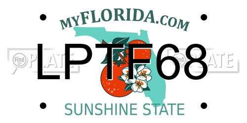 LPTF68 Florida License Plate