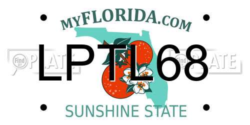 LPTL68 Florida License Plate