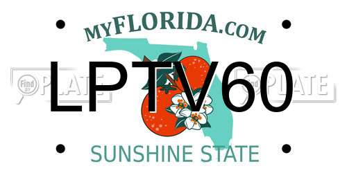 LPTV60 Florida License Plate