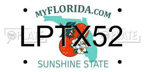 LPTX52 Florida License Plate
