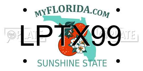 LPTX99 Florida License Plate