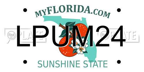 LPUM24 Florida License Plate