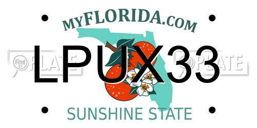 LPUX33 Florida License Plate