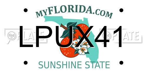 LPUX41 Florida License Plate
