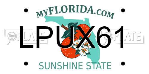 LPUX61 Florida License Plate