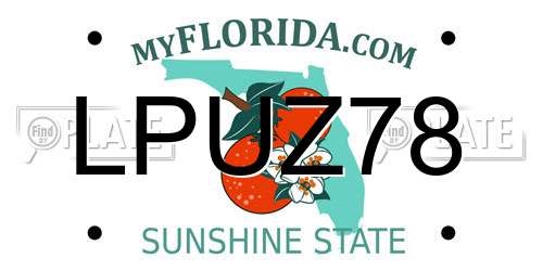 LPUZ78 Florida License Plate
