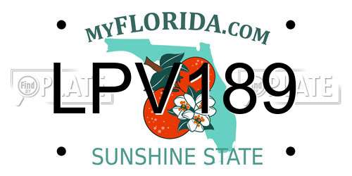 LPV189 Florida License Plate