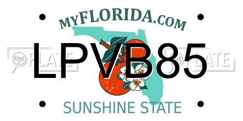 LPVB85 Florida License Plate