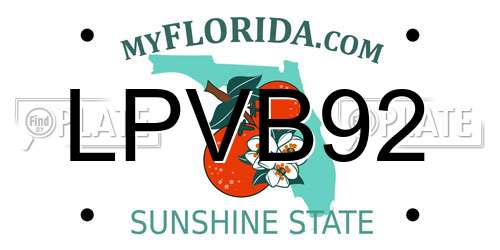 LPVB92 Florida License Plate