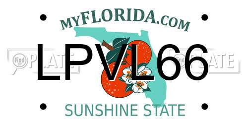 LPVL66 Florida License Plate