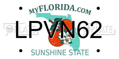 LPVN62 Florida License Plate