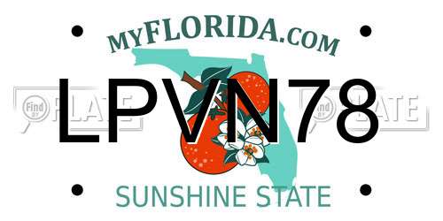 LPVN78 Florida License Plate