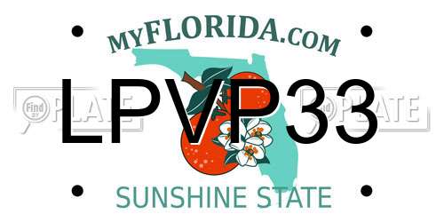 LPVP33 Florida License Plate